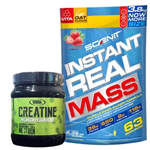 Pack Instant Real Mass 3.8 KG & Créatine Monohydrate Real Pharm 150 G