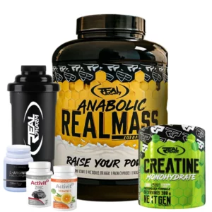 Pack Anabolic 3 KG & Créatine Real Pharm 300 G + Shaker 500 ML + Vitamine c + Zinc + L-Arginine
