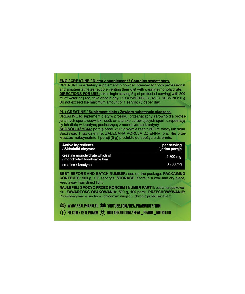 Créatine Monohydrate – Real Pharm | 300 G – Image 2