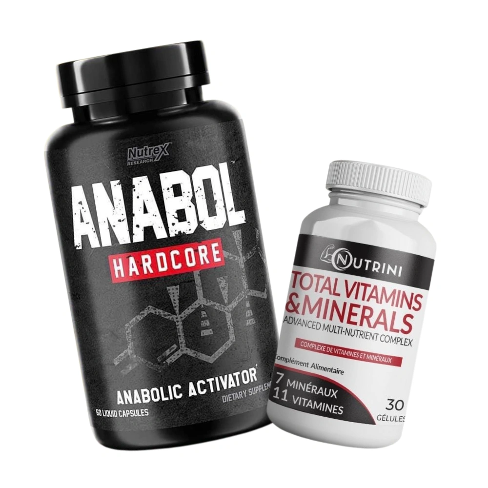 Pack : Anabol HARDCORE & Total Vitamins & Minerals 30 capsules